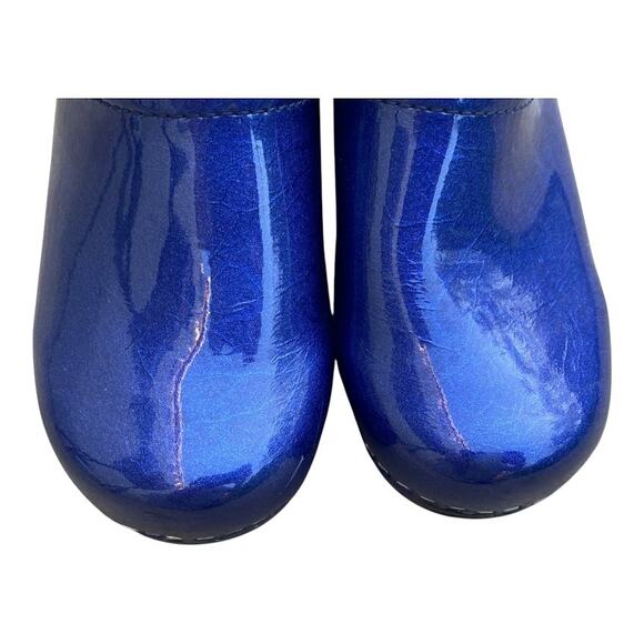 Sanita Professional Clogs Blue Marbled Patent Leather Nurse Shoe SZ 4 EU 35 - Picture 7 of 14